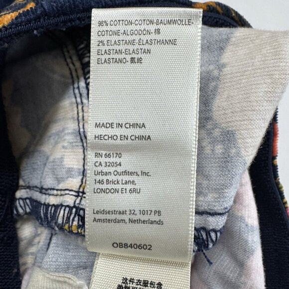 We The Free People Floral Corduroy Flare Pants Pull On Low Rise Size 26 - Picture 8 of 8